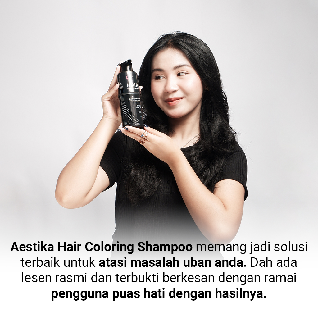 Aestika shampoo penutup uban tanpa amonia BPOM dan halal