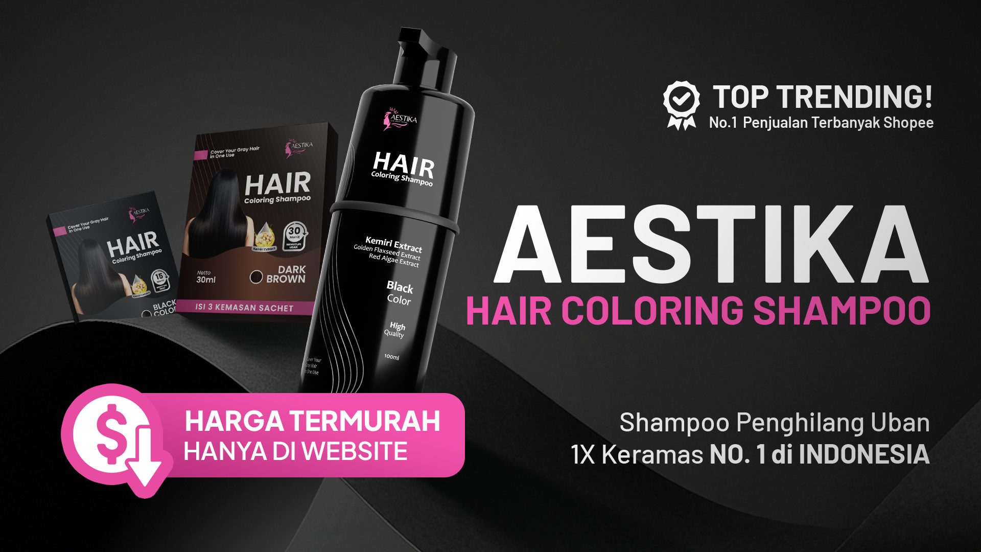 Aestika shampoo penutup uban tanpa amonia BPOM dan halal