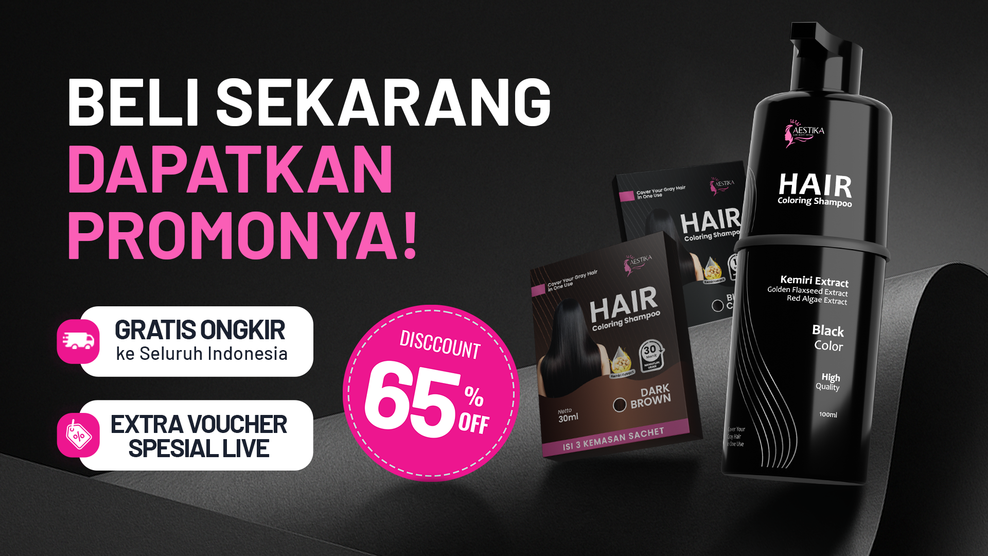Aestika shampoo penutup uban tanpa amonia BPOM dan halal