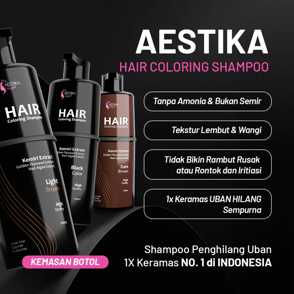 Aestika Hair Coloring Shampoo kemasan Botol 100ml
