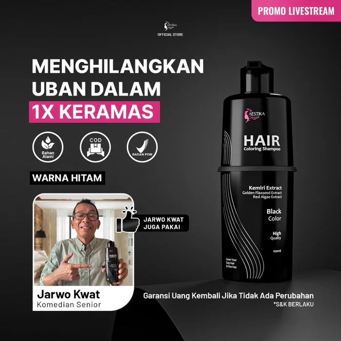 Shampoo penghilang uban Aestika — hilangkan uban dalam 15 menit 1x keramas, bergaransi