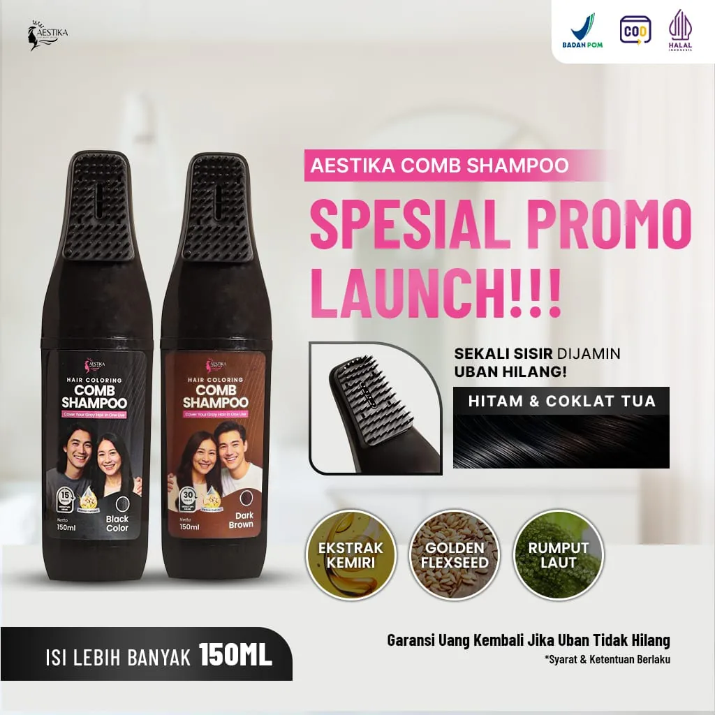 Aestika Comb Shampoo kemasan Botol + Sisir 150ml